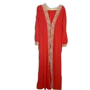 Vintage Gossard Artemis Coral Pegnoir Kimono Robe